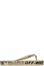 Off-White - Beige Logo Flip Flops