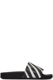 Off-White - Black Spray Stripes Slides