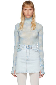 Off-White - Blue Tie-Dye Turtleneck Bodysuit