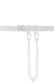 Off-White - 白色链带皮革腰带