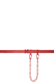 Off-White - Red Leather Chain Belt