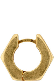 Off-White - Black & Gold Single Hexnut Earring