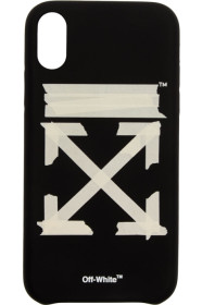 Off-White - Étui pour iPhone XR noir et beige Tape Arrows