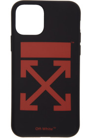 Off-White - Étui pour iPhone 11 Pro noir et rouge Arrow exclusif à SSENSE