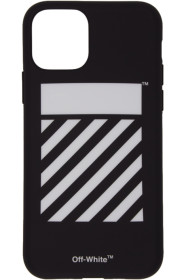 Off-White - Étui pour iPhone 11 noir et blanc Diagonal exclusif à SSENSE