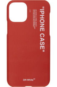 Off-White - Étui pour iPhone 11 Pro rouge Quote exclusif à SSENSE