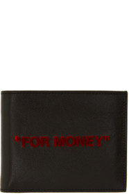 Off-White - 黑色 & 红色 Quote 双折钱包