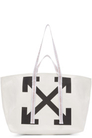 Off-White - White Canvas Arrows Commercial Tote