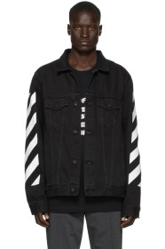 Off-White - SSENSE 独家发售黑色 Temperature 牛仔夹克