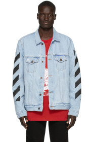 Off-White - SSENSE 独家发售蓝色 Temperature 牛仔夹克