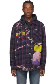 Off-White - 紫色格纹法兰绒衬衫