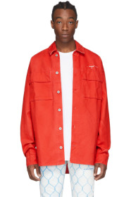 Off-White - レッド デニム アロー オーバー シャツ