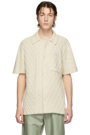 Off-White - Off-White Cable Knit Short Sleeve Shirt