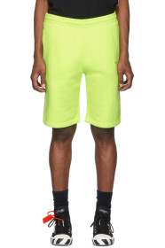 Off-White - Yellow Logo Sweat Shorts