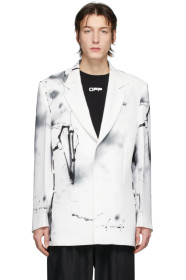 Off-White - White Futura Abstract Blazer