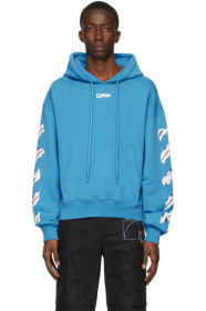 Off-White - Blue Airport Tape Hoodie