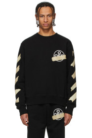 Off-White - Black & Beige Tape Arrows Sweatshirt