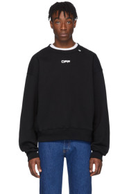 Off-White - Black Wavy Line Logo Sweatshirt