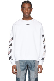 Off-White - White Caravaggio Square Arrows Slim Sweatshirt