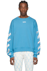 Off-White - 蓝色 Airport 贴带套头衫
