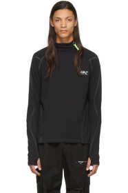 Off-White - Col roulé en laine de mérinos noir Base