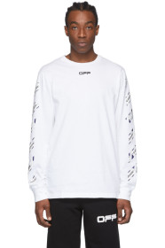 Off-White - 白色 Airport 贴带长袖 T 恤