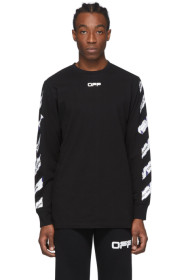 Off-White - 黑色 Airport 贴带长袖 T 恤