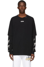 Off-White - Black Caravaggio Arrows Long Sleeve T-Shirt
