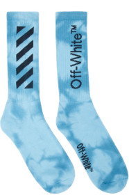 Off-White - 蓝色 Diag 扎染中筒袜