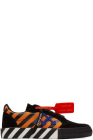 Off-White - ブラック & オレンジ Diag ロー バルカナイズ スニーカー