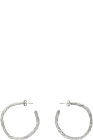 Pearls Before Swine - Silver Rope Hoop Earrings