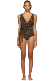 Lisa Marie Fernandez - Black & Brown Zebra Dree Louise One-Piece Swimsuit