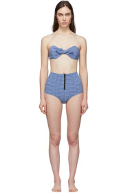 Lisa Marie Fernandez - Bikini à taille haute bleu Poppy