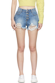 SJYP - Blue Denim Button Shorts