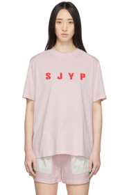 SJYP - ピンク ロゴ T シャツ