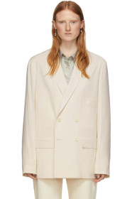 Lemaire - Blazer à double boutonnage blanc cassé