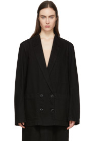 Lemaire - Black Denim Double-Breasted Jacket