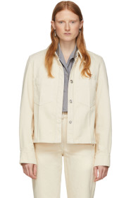 Lemaire - Blouson en denim blanc cassé Boxy