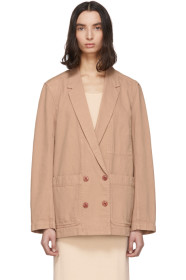 Lemaire - SSENSE Exclusive Pink Denim Double-Breasted Jacket