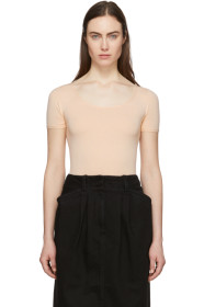 Lemaire - Pull à manches courtes rose Second Skin