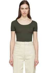 Lemaire - Green Second Skin Short Sleeve Pullover