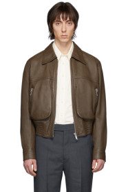 Lemaire - Brown Leather Blouson Jacket