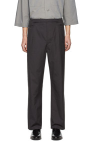 Lemaire - Grey Poplin Pleated Drawstring Trousers