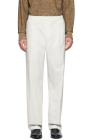 Lemaire - Off-White Poplin Drawstring Trousers