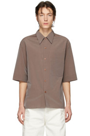 Lemaire - Taupe Convertible Collar Short Sleeve Shirt