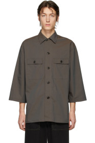 Lemaire - Brown Three-Quarter Sleeve Tropical Shirt