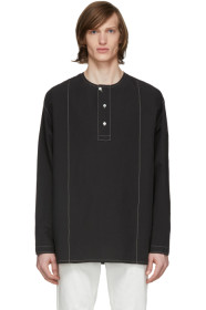Lemaire - Black Long Sleeve Henley