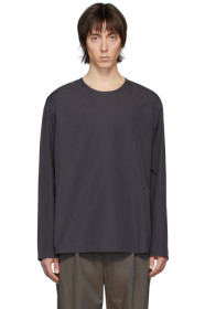Lemaire - Black Poplin Long Sleeve T-Shirt