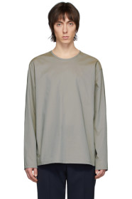 Lemaire - Grey Poplin Long Sleeve T-Shirt