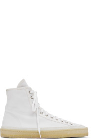 Lemaire - White Canvas High-Top Sneakers